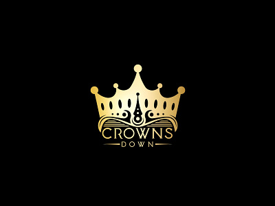Crowns Down 3d box brand branding business card crown logo design emblem logo creative round flat gold golden goldn illustration king logo logo design modern typography vector website