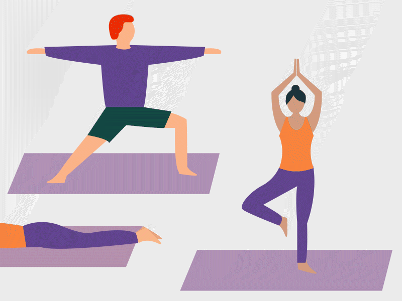 Sleeping During Yoga Illustrated Animation after effects animated animated people animated person animation animation 2d animation after effects design flat animation flat illustration flat people illustration people animation
