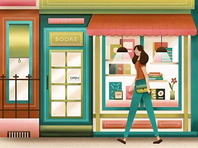 Bookstore book bookstore design illustration