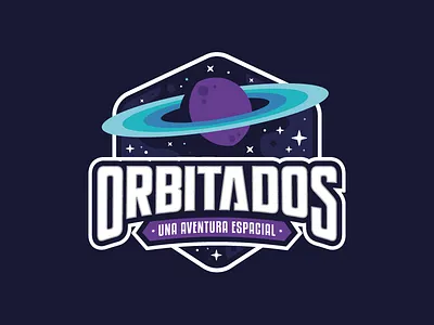 Orbitados - Game Board Logo badge galaxy illustration logo orbit planet shadows space stars universe vector