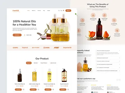 Body Oil E-commerce Website Design beauty products body oil ecommerce essential oil healthy landing page natural olive olive oil organic oil product design product details product landing page product website shop shopify skincare website shopify website ui web design website