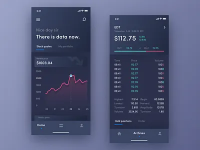 Stock Operation App app design data visualization illustration stocks ui 设计