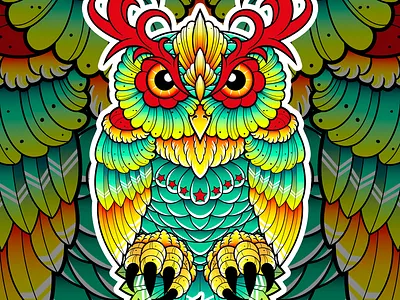 Neo Traditional Owl adobe illustrator chiris concept design design illustration nature neo traditional owl tattoo tattoo design vector wacom bamboo