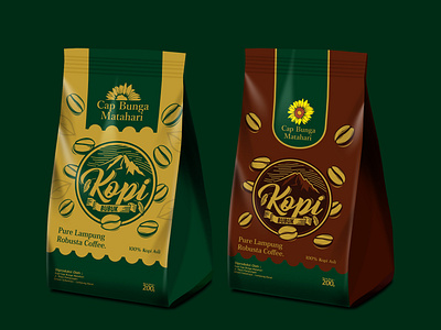 Kopi Pouch coffee design illustration logo packaging design typography