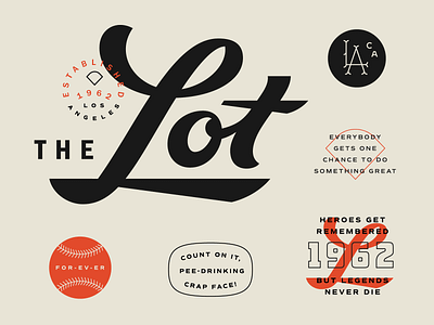The Lot Lettering baseball film lettering logotype movie sandlot script vintage