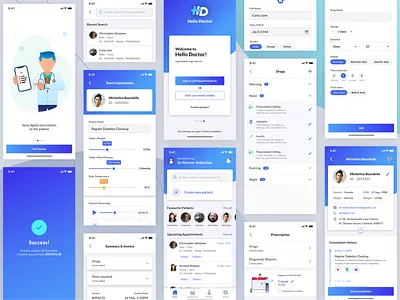 Patient management app doctor doctor app hospital illustration landing page login logo medical medicine mobile app patient patient management patients splashscreen timeline ui ux ux