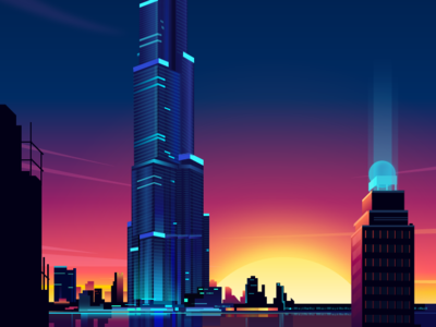 City night design illustration