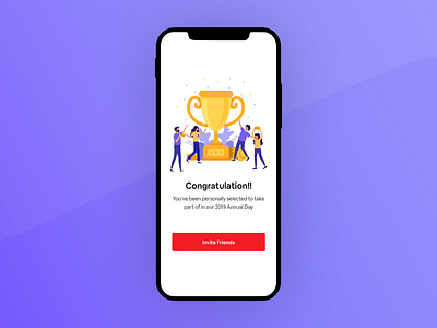 Congratulation Screen UI card cards confirmation congrats congratulation illustration invite ios minimal success message ui uidesign uiux