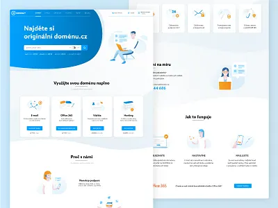 Domena.cz - Landing Page branding clean design domain search homepage icons illustration landingpage minimal modern search