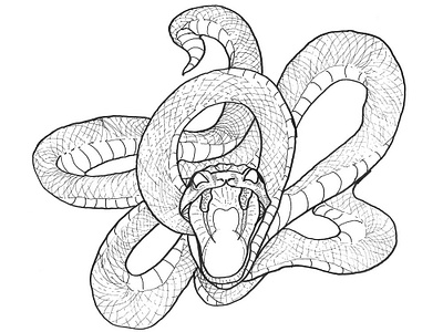 Snek illustration photoshop poster