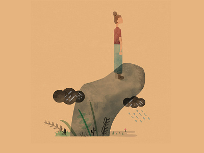 girls future cloud future girl illustration stone
