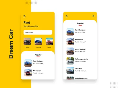 Dream Car android app car carewale dailyui dashboad dribbble ios popular popular design rent taxi app typography ui deisgn ux