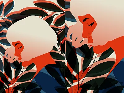 Melting abstract composition floral floral background form fragment grid illustration laconic leaves lines melting minimal portrait poster poster a day poster art poster challenge