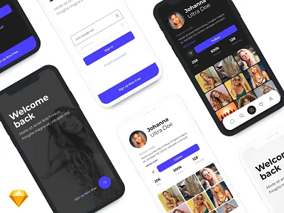 UltraKit - Mobile App UI Kit app gui kit login mobile mobile ui mobile ui kit profile screen social tab bar ui ui kit uidesign ux welcome