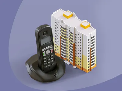 Phone 3d apartment app design home house icon illustration ios mobile phone service teaser ui web