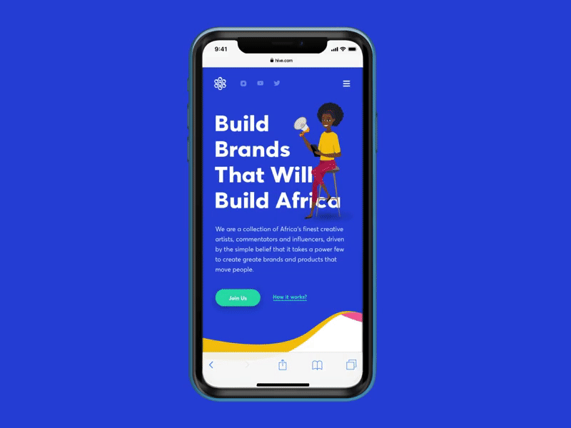 Hive Website (mobile) 🐝 adaptive illustration interactions mobile responsive ui web design website