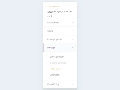 Course Modal flat minimal ui ux web