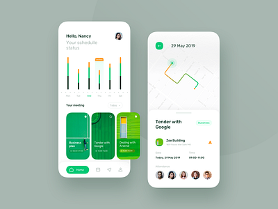 Meeting Management App branding dashboard event app graphics landing page map meeting app mobile app statistic website