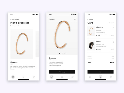 Men's Jewellery E-commerce UI app black design ecommerce fashion flat icon jewellery photoshop product sketch typography ui vector white