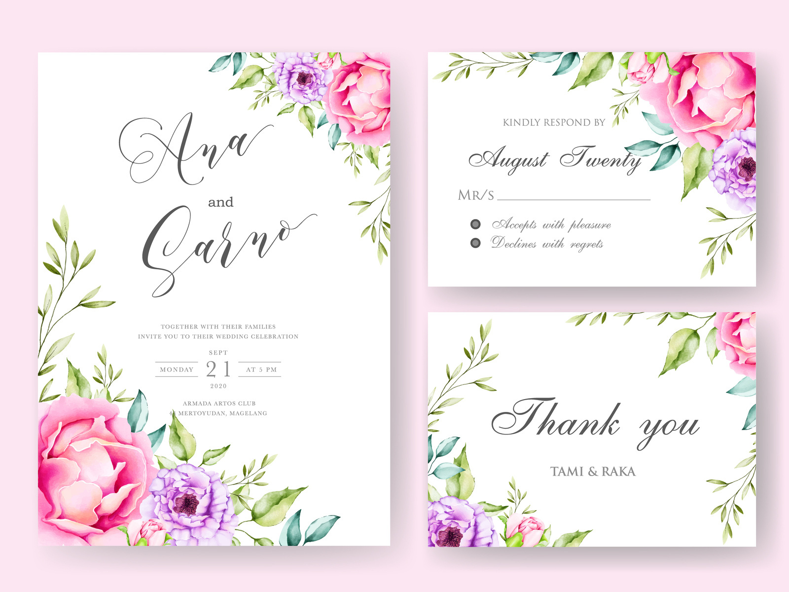 wedding invitation card with black background floral by volcebyyou Studio  on Dribbble, image size:1600x1200