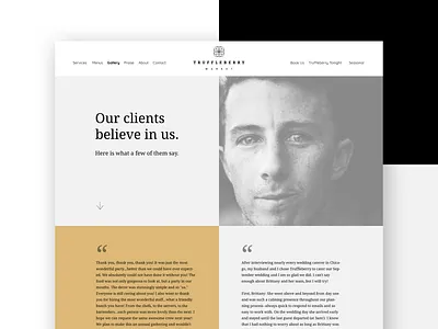 Truffleberry Testimonials Webpage branding clean design logo page simple simplicity testimonials text text page typography ui web web design webpage webpage design website website design website design and development websites