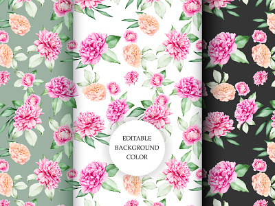 watercolor floral and leaves seamless pattern art background botanical decoration design floral flower illustration leaf nature pattern plant print seamless spring summer textile texture wallpaper watercolor