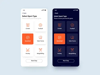 Sport app design icon ios mobile sport sports ui uiux ux