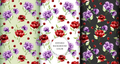 watercolor floral and leaves seamless pattern art background botanical decoration design floral flower illustration leaf nature pattern plant print seamless spring summer textile texture wallpaper watercolor
