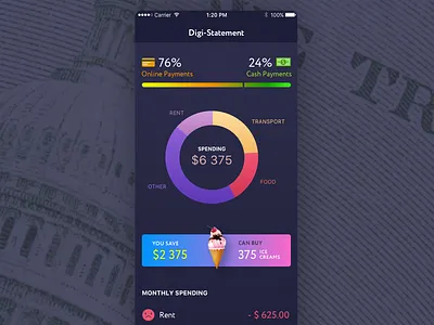 No Debts app cash finance spending ui