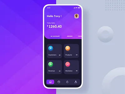 Dashboard eCommerce Seller android buyer dashboard ecommerce gradients ios minimalist mobile mobile app design mobile seller mobile trends mobile ui seller seller dashboard ux