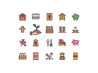 Farming Icons farm icon icon design icon set illustration vector