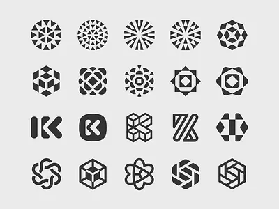 Kaleido Logomark Evolution blockchain k monogram kaleido kaleidoscope logo logo design logomark raleigh startup tech tech logo technology technology icons