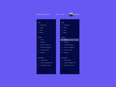 eCommerce Nav Detail dashboad dashboard ui minimal nav navigation navigation bar ui ux