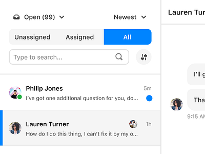 Inbox conversations chat crm customer support dashboard dashboard design dashboard ui email gmail inbox support