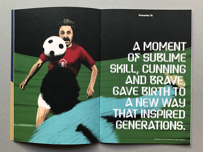 Panenka 76 anatomy artwork design drawing editorial football history illustration panenka photoshop portrait poster