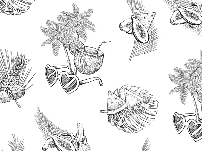 Summer vibes fashion graphic design illustration pattern