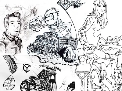Doodles on doodles blackandwhite design doodles illustraion illustration art moto motorcycles sketch troybeedesign