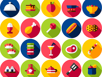 Gastronomy adobe illustrator beautiful icons colored icons cook flat circular icons flat icon design flat icons food food icons gastronomy gastronomy icons icon icon designer iconographer iconography icons pack icons set macaron round icons sushi