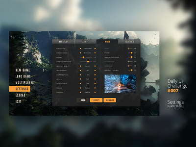 DailyUI Challange 007 Settings 007 dailyui