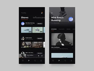 Show details app brandnew concept dark dark app details interface ios mobile application show ui ux video video browsing youtube