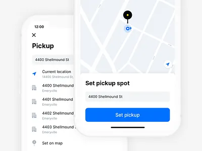 Set Pickup Spot app clean ios ui