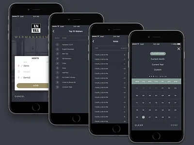 Back Office Mobile App app back office calendar dashboard design ios list management app mobile mobile app design mobile list reports select table tracking ui ux