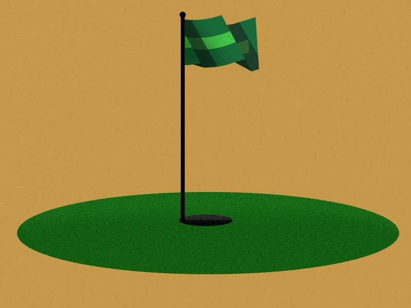 Golf play animation cartoon design flag geometric design geometry golf illustration loop minimal minimalist motion motion design noise simple texture vector