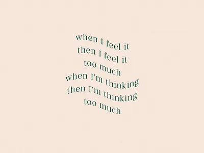 Too Much blush experimental minimal music typography