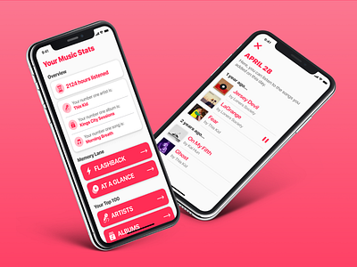 Apple Music Listening Stats apple music iphone listen music noisehub play sound spotify ui utility ux