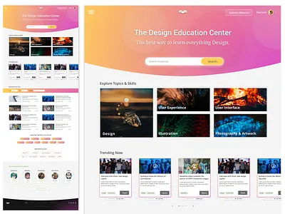 Design Education Center Home Page center design education homepage layout ui ux