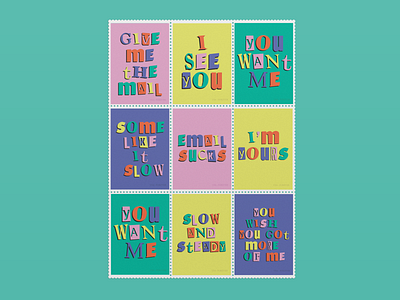 Postage Stamp Set design envelope graphic design postage stamps stamps stationary typography