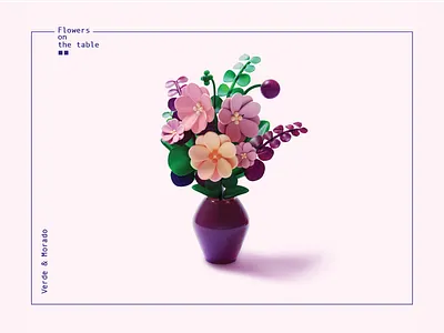 Flower vase 3d design flowers homedecor illustration spring summer vases