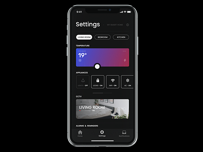 SMART HOME UI app clean dailyui design flat graphicdesign icon illustration ios lettering minimal modern settings ui type typography ui ux vector web website