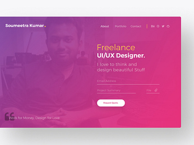 Freelance Designer Website UI/UX apploitte design freelancer minimal personal branding personal website soumeetra ui user experience user interface ux web design